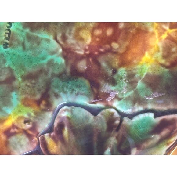 Wedgwood England Antique c. 1870-1890 Majolica Comport Tortoiseshell Glaze-Rare - Picture 11 of 13